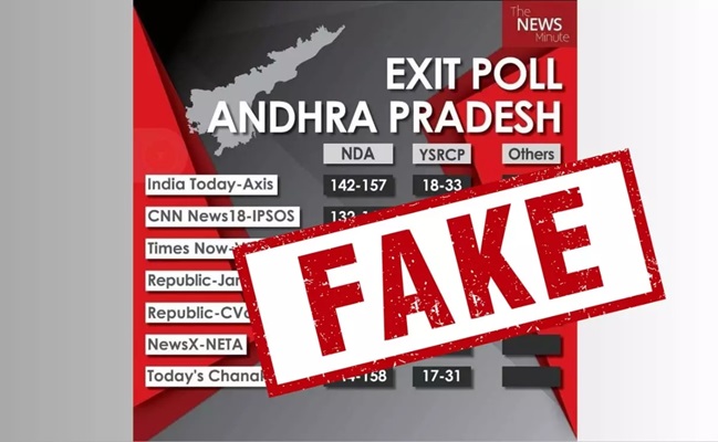 Fake Exit Poll On NDA Winning In Andhra Pradesh